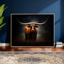 Abstract Texas Longhorn Wall Art Print | 3-Panel Large Texas