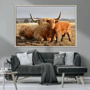 Highland Cow Canvas Wall Art Animal Print for Farm House
