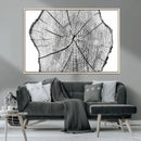 Rustic Tree Ring Wall Art Canvas Print – Framed and Ready to