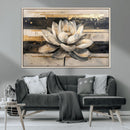 Abstract Lotus Flower Wall Art Canvas Print, Meditation Yoga