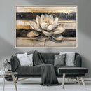 Abstract Lotus Flower Wall Art Canvas Print, Meditation Yoga