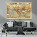 Push Pin World Map Canvas Print – Travel Tracker Wall Art by MyGreatCanvas | Canvas Wall Art Prints | Photo Prints & Wall Decor