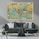 Push Pin World Map Canvas Print – Travel Tracker Wall Art