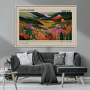 Yayoi Kusama Landscape Canvas Print, Vibrant Floral Mountain