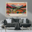 Yayoi Kusama Landscape Canvas Print, Vibrant Floral Mountain