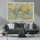 Push Pin World Map Canvas Print – Travel Tracker Wall Art