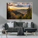 Sunrise Over the Smoky Mountains Canvas Wall Art –