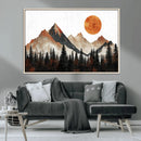 Modern Abstract Mountain Canvas Wall Art Print, Abstract
