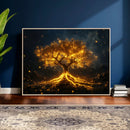 Golden Tree of Life Canvas Wall Art Print - Majestic Glowing by MyGreatCanvas | Canvas Wall Art Prints | Photo Prints & Wall Decor