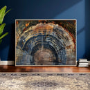 Framed Tree Ring Wall Art - Abstract Colorful Tree Ring Wall