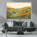 YAYOI KUSAMA Colorful Dot Art Landscape Canvas - Framed