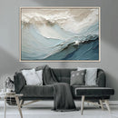 Waves Abstract Wall Art Print, Modern Framed Abstract Canvas