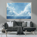Abstract Ocean Print Artwork- Serene Blue Ocean Canvas Wall