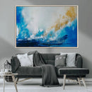 Blue Abstract Print - Dynamic Ocean-Inspired Canvas Wall Art