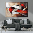 Abstract Wall Art - Modern Red and White Canvas Wall Art