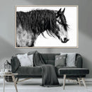Black Horse Wall Art Canvas Print – Elegant Farmhouse Decor