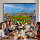 Wrigley Field Chicago Cubs Panoramic Canvas Print –