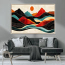 Western Wall Decor - Large Triptych Mountain Canvas - Boho