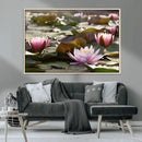 Lotus Flower Wall Art Canvas Print, Water Lily Large Wall