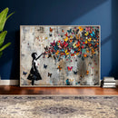 Banksy Butterfly Girl Wall Art – Modern Graffiti Canvas