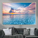 Ocean Sunset Canvas Wall Art Print – Tranquil Seascape