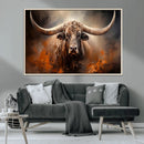 Highland Bull Canvas Abstract Canvas Wall Art Print –