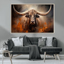 Highland Bull Canvas Abstract Canvas Wall Art Print –