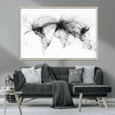 Flight Routes Air Traffic Map Canvas Wall Art - Framed -