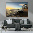 Tropical Beach Wall Art - Stunning Ocean Sunset Canvas Print