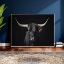 Majestic Longhorn Bull Wall Art Canvas Print – Dark by MyGreatCanvas | Canvas Wall Art Prints | Photo Prints & Wall Decor