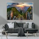 Mountain Sunset Panoramic Wall Art Canvas Print – Framed