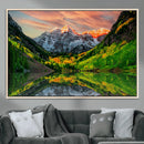 Maroon Bells Lake Wall Art Canvas Print – Framed Majestic
