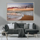 Ocean Sunset Wall Art Canvas Print – Framed Sandy Shore