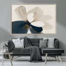 Minimal Flower Wall Art Canvas Print – Framed Beige Bloom