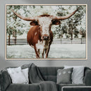 Texas Longhorn Wall Art Canvas Print – Framed Spotted Bull by MyGreatCanvas | Canvas Wall Art Prints | Photo Prints & Wall Decor