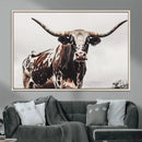 Texas Longhorn Wall Art Canvas Print – Framed Spotted Bull by MyGreatCanvas | Canvas Wall Art Prints | Photo Prints & Wall Decor