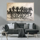 Running Horses Wall Art Canvas Print – Framed Monochrome by MyGreatCanvas | Canvas Wall Art Prints | Photo Prints & Wall Decor