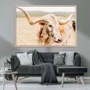Texas Longhorn Wall Art Canvas Print – Framed Speckled Cow by MyGreatCanvas | Canvas Wall Art Prints | Photo Prints & Wall Decor