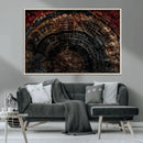 Dark Wood Ring Wall Art Canvas Print – Framed Abstract Tree