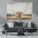 Texas Longhorn Wall Art Canvas Print – Framed Western Cow