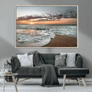 Ocean Sunset Wall Art Canvas Print – Framed Beach Waves