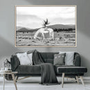 White Horse Wall Art Canvas Print – Framed Woman Rider