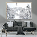 Snowy Ski Lift Wall Art – Framed Winter Mountain Canvas by MyGreatCanvas | Canvas Wall Art Prints | Photo Prints & Wall Decor