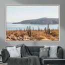Desert Lake Wall Art – Framed Cactus Mountain Canvas by MyGreatCanvas | Canvas Wall Art Prints | Photo Prints & Wall Decor