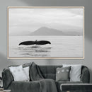 Whale Tail Wall Art – Framed Black White Ocean Canvas by MyGreatCanvas | Canvas Wall Art Prints | Photo Prints & Wall Decor
