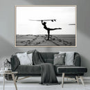 Yoga Surf Wall Art Canvas Print – Framed Black White Shore by MyGreatCanvas | Canvas Wall Art Prints | Photo Prints & Wall Decor