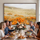 Golden Wildflowers Wall Art Canvas Print – Framed Hills