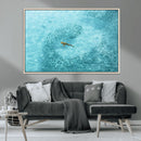 Fish Swarm Wall Art Canvas Print – Framed Aerial Shark and by MyGreatCanvas | Canvas Wall Art Prints | Photo Prints & Wall Decor