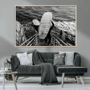 Black and White Surfing Wall Art Canvas Print – Framed by MyGreatCanvas | Canvas Wall Art Prints | Photo Prints & Wall Decor