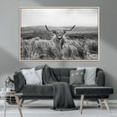 Monochrome Highland Cow Wall Art Canvas Print – Framed by MyGreatCanvas | Canvas Wall Art Prints | Photo Prints & Wall Decor